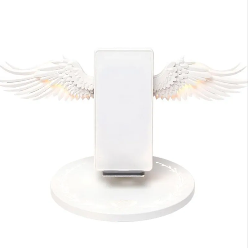 10W Wireless Charger Angel Wings Night Light Mobile Android Apple Phone