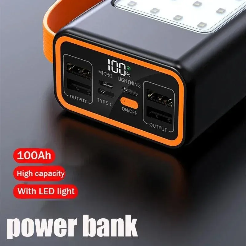 120W High-Capacity Portable Charger with LED Light and Multi-Device Support