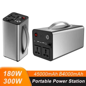 180W 300W Portable Power Station 110V 220V Mobile Power Station  Solar Power Generator Outdoor Emergency Power Bank For Camping