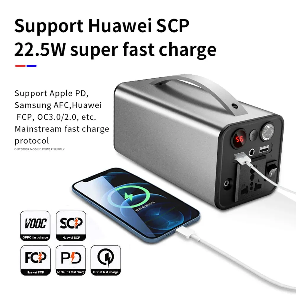 180W 300W Portable Power Station 110V 220V Mobile Power Station  Solar Power Generator Outdoor Emergency Power Bank For Camping