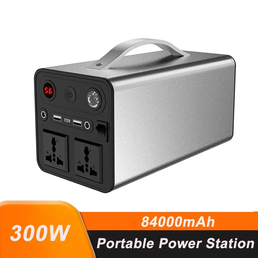 180W 300W Portable Power Station 110V 220V Mobile Power Station  Solar Power Generator Outdoor Emergency Power Bank For Camping