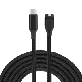 (1m) Garmin USB C Charging Nylon Charging Cable - Black