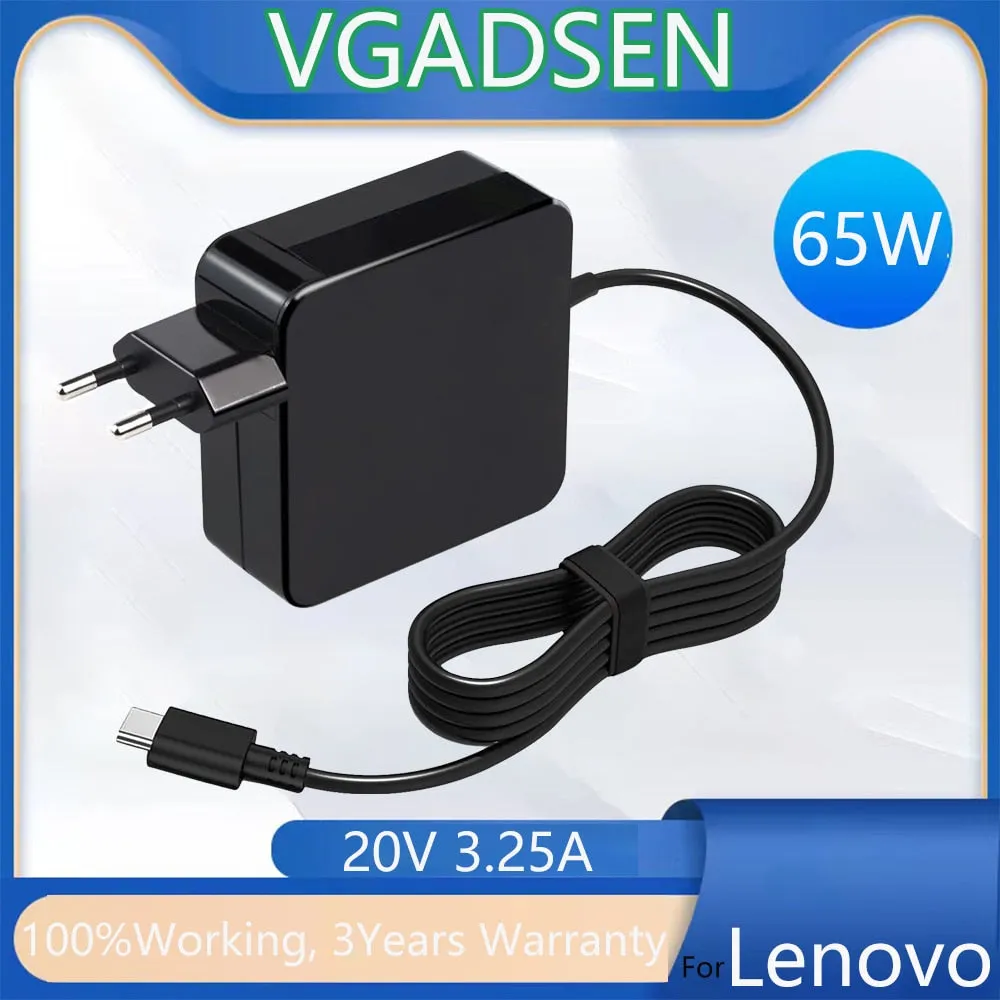 20V 3.25A 65W USB Type-C Laptop Power Adapter Charger