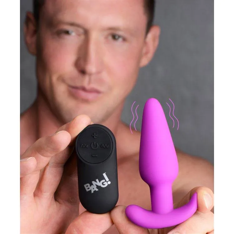 21x Silicone Butt Plug With Remote - Purple