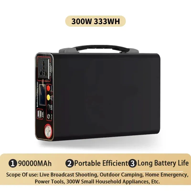 220V 300W Portable Outdoor Camping Power Bank LED Display Home Emergency Charging Backup Lifepo4 Power System Charging Generator