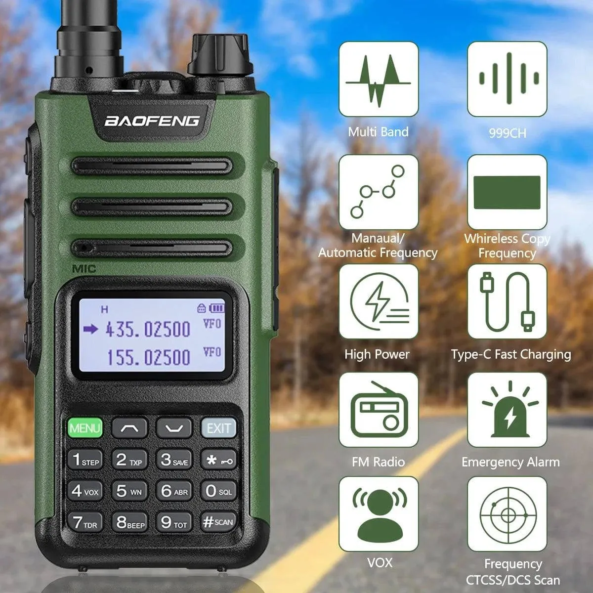 2PCS Baofeng M-13 Pro Air Band Walkie Talkie Wireless Copy Frequency NOAA Type-C AM FM Long Range UV-5R Ham Two Way Radio