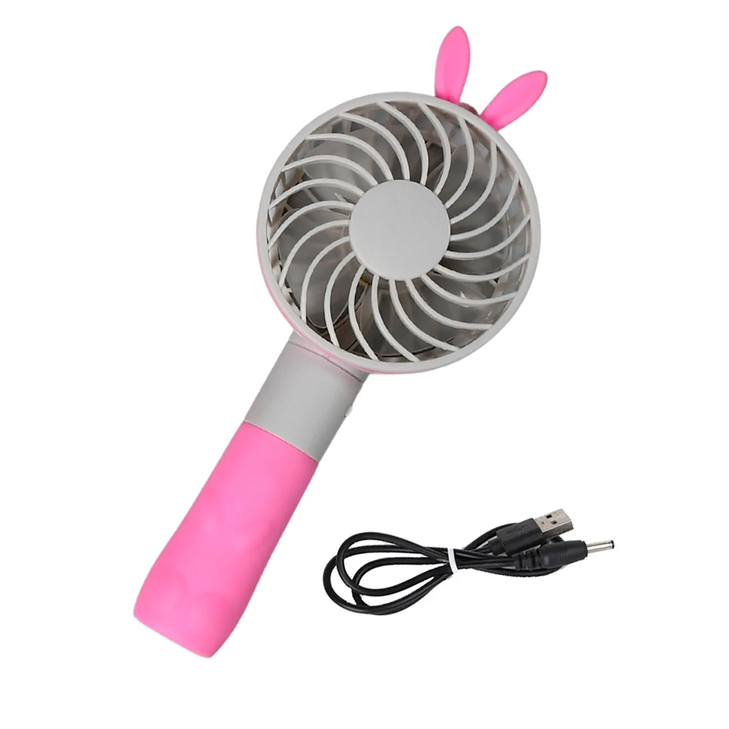 4811 Portable Princess Rabbit Styled Rechargeable Handheld Fan For Travel , home & Office Use (Battery Not Include)