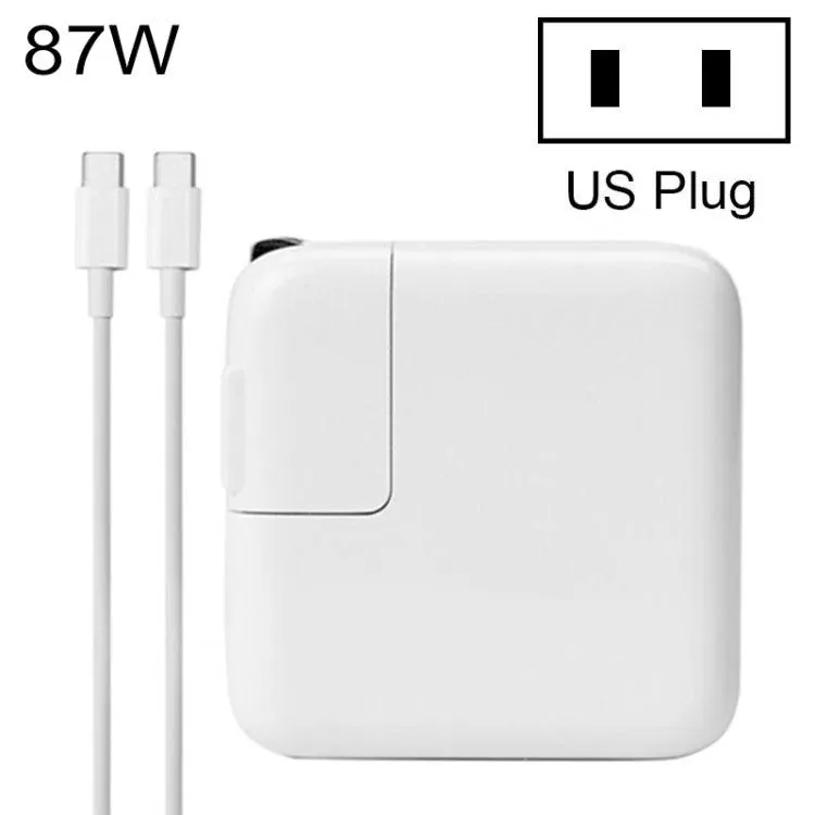 87W Portable Type-C Power Adapter with 1.8m Charging Cable - US Plug Included