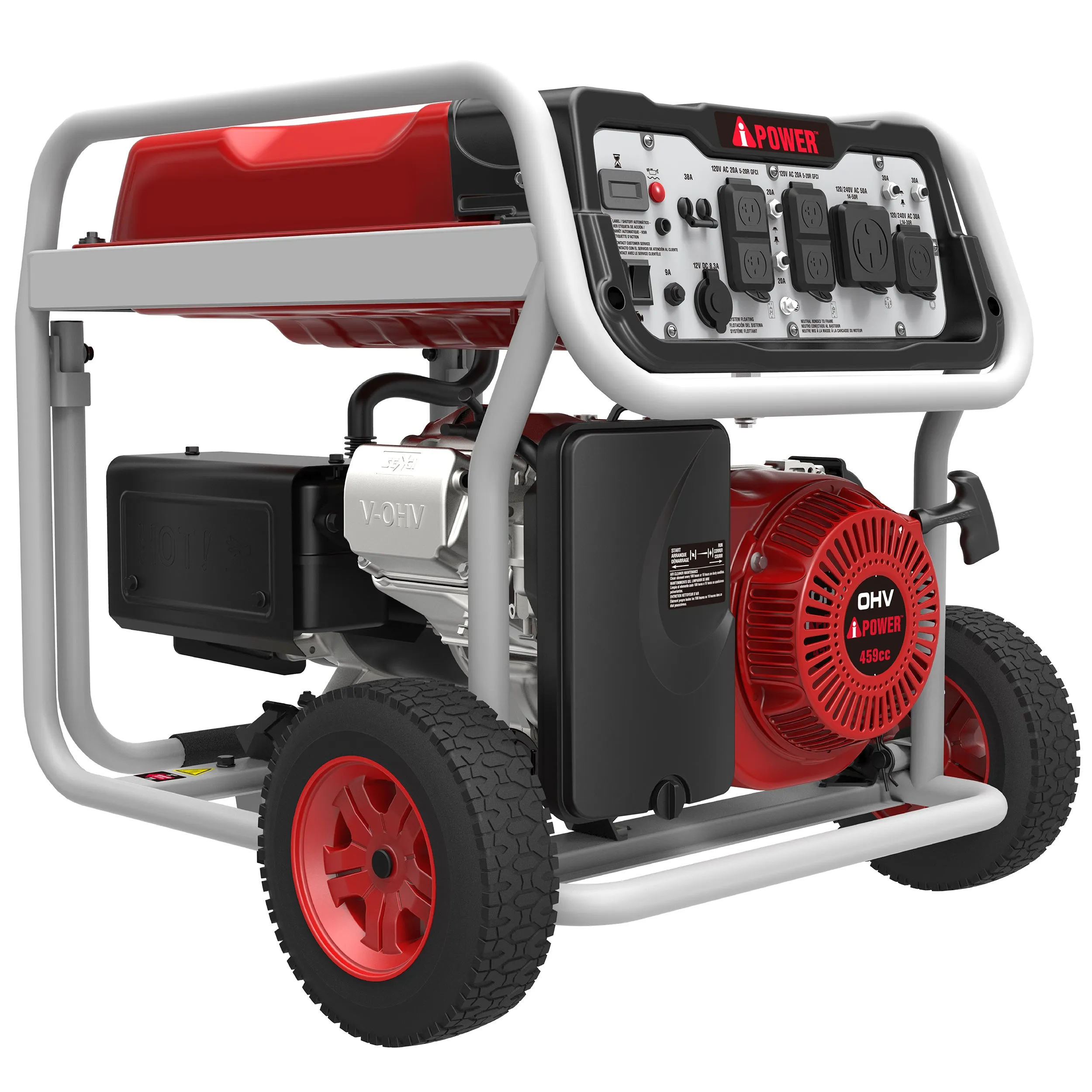 A-iPower SUA12000EP 9000W/12000W Generator Gas Electric Start with 50 Amp and CO Sensor New