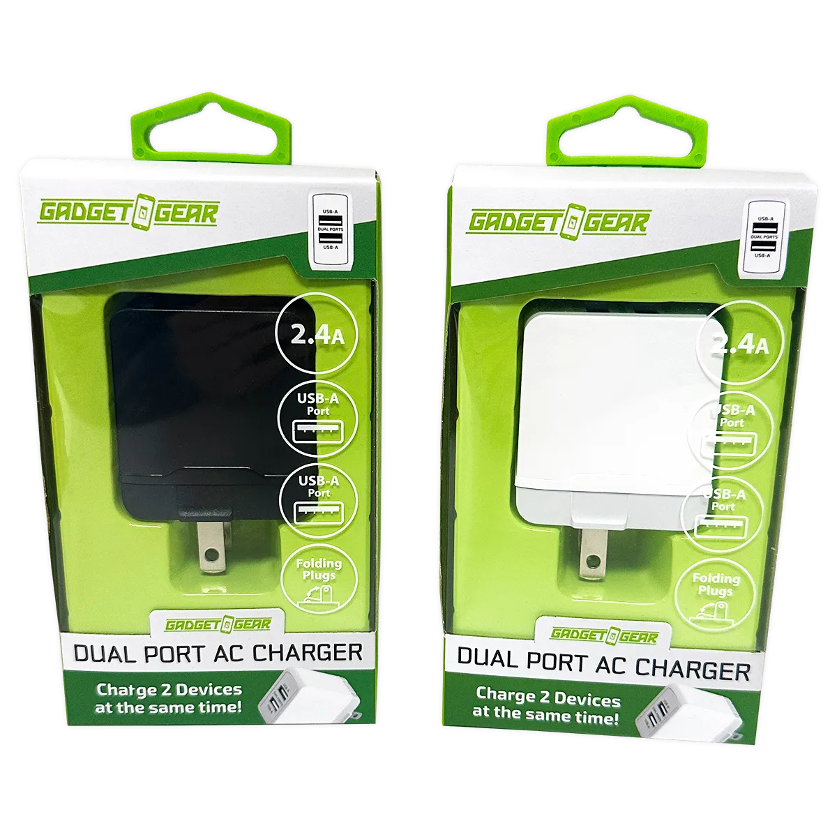 AC Wall Charger with Dual USB Port 2.4 Amp - 3 Pieces Per Pack 24629