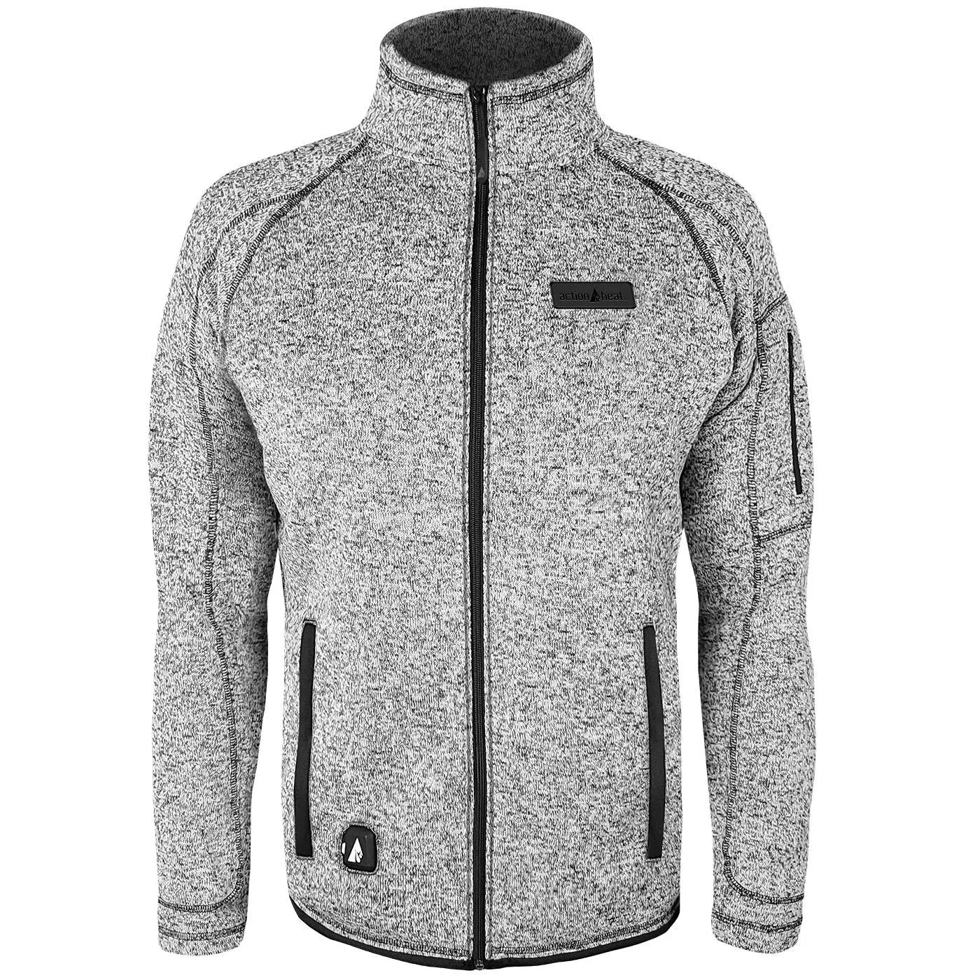 ActionHeat AH-SJKT-5V-M-LG 5V Battery-Heated Sweater Jacket for Men - Grey - M