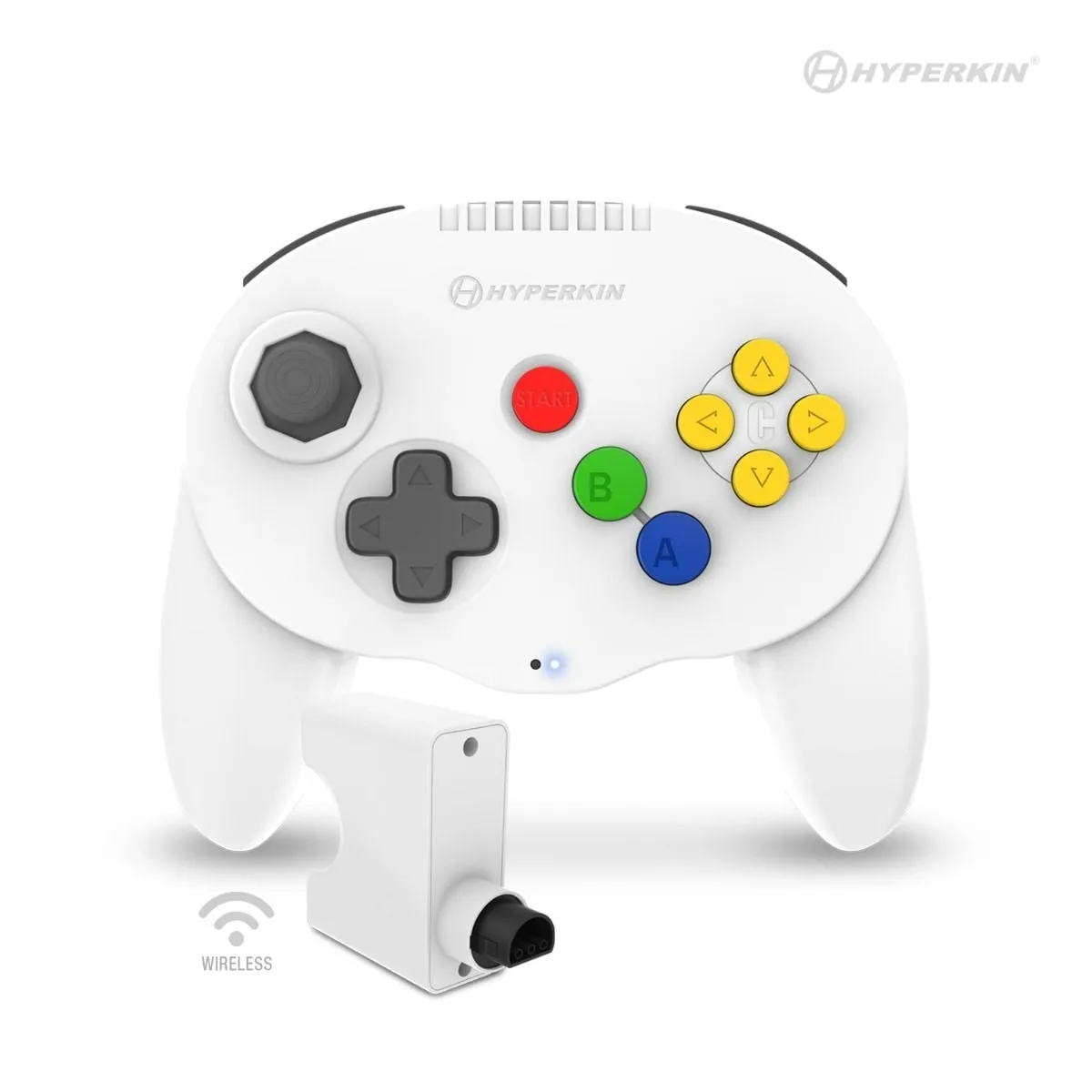 Admiral Premium wireless BT controller for N64/ Nintendo Switch/ Nintendo Switch Lite/ PC/ Mac/ Android - White | Hyperkin