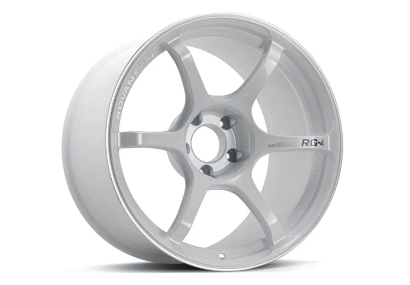 Advan RG-4 18x8  44 5-114.3 Racing White Metallic & Ring Wheel