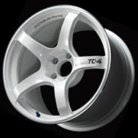 Advan TC4 17x7.5  45 5-100 Racing White Metallic & Ring Wheel