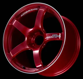 Advan TC4 17x7.5  48 5-114.3 Racing Candy Red & Ring Wheel