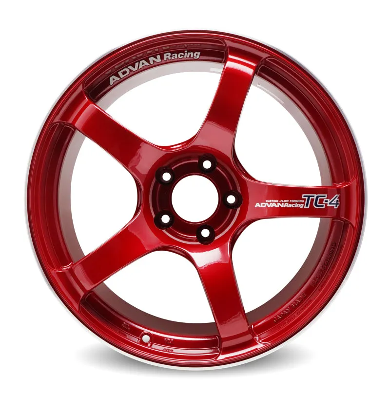 Advan TC4 18x11  30 5-114.3 Racing Candy Red & Ring Wheel