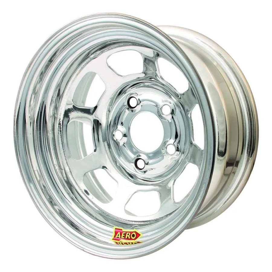 Aero 50 Series Rolled Wheel - Chrome - 15" x 10" - 5 x 4.75" Bolt Circle - 2" Back Spacing - 25 lbs.