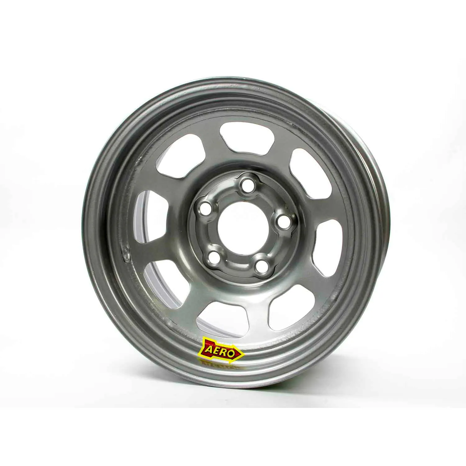 Aero 50 Series Rolled Wheel - Silver - 15" x 10" - 5 x 5" Bolt Circle - 3" Back Spacing - 25 lbs.