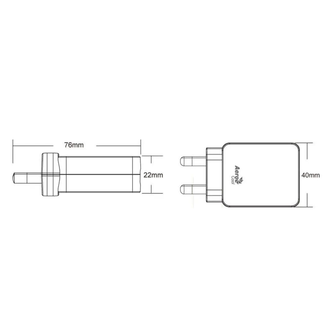 AeroCool Premium Smart 5V 2.4A Dual USB Charger (Black)