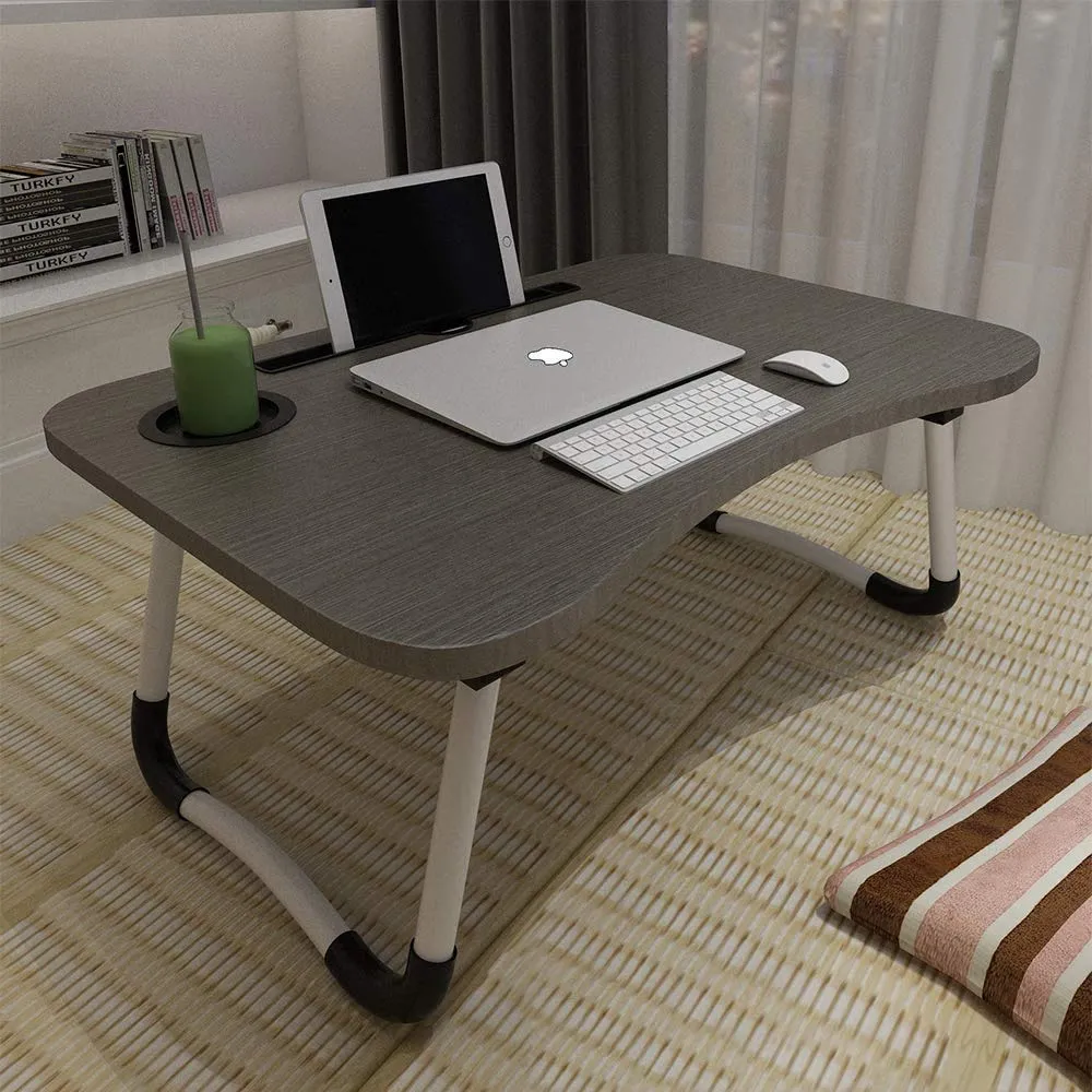 Alok Laptop Desk Folding Laptop Bed Tray Bed Table, Standing Lap Desk Student Writing Desk Portable Laptop Lap Desk Breakfast Coffee Serving Tray Table Holder for Home Bedroom Watching Movie