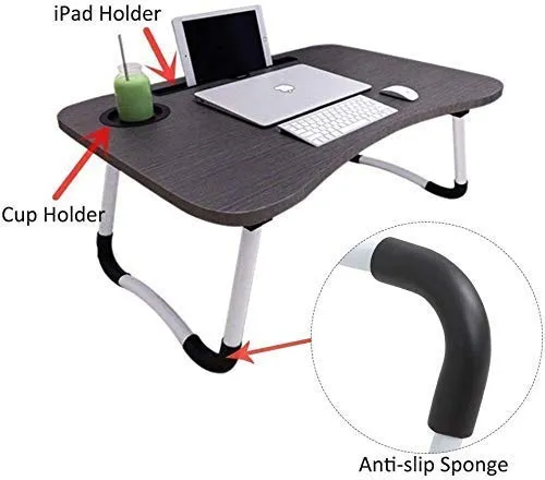 Alok Laptop Desk Folding Laptop Bed Tray Bed Table, Standing Lap Desk Student Writing Desk Portable Laptop Lap Desk Breakfast Coffee Serving Tray Table Holder for Home Bedroom Watching Movie