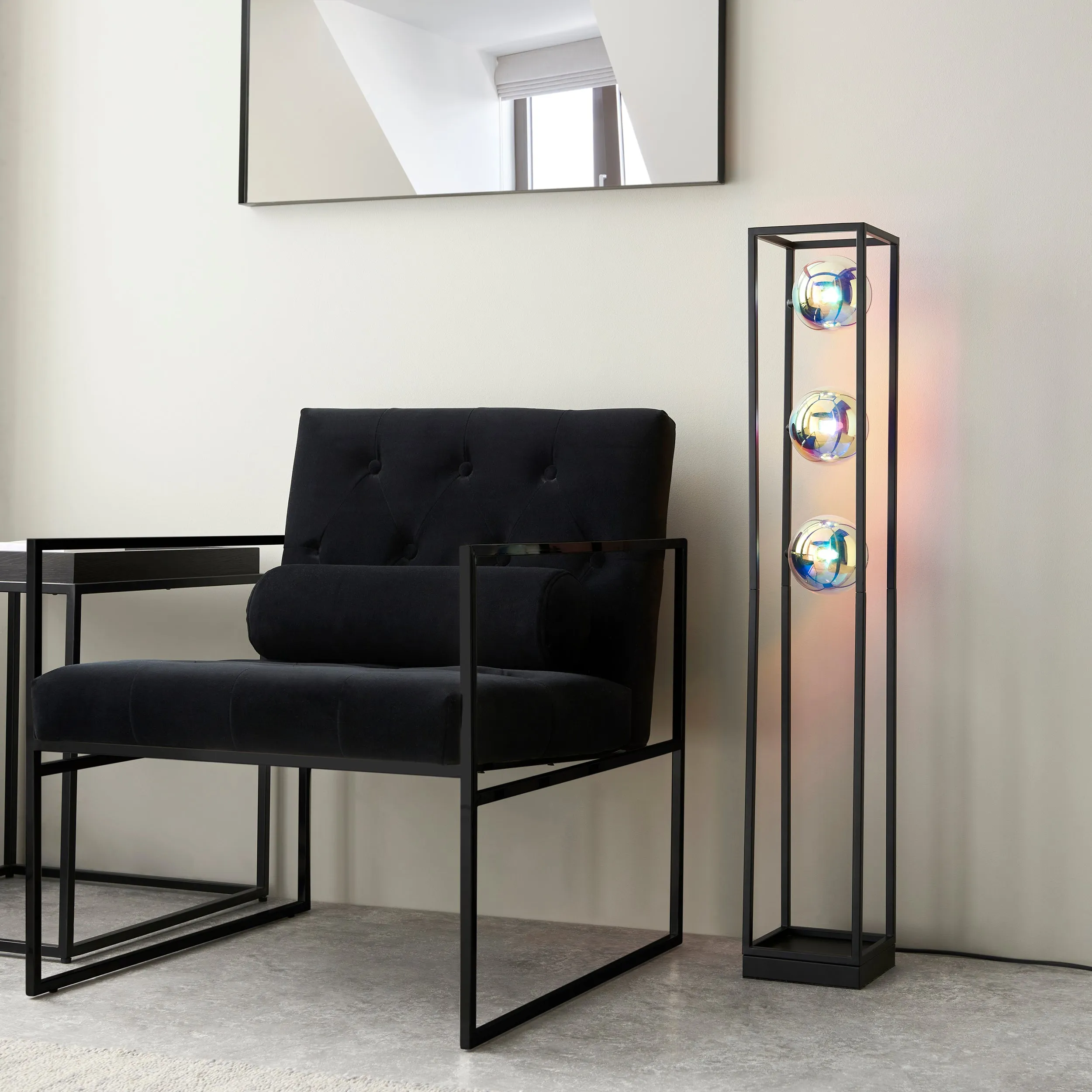 Amos Auoroa Floor Lamp with Iridescent Glass