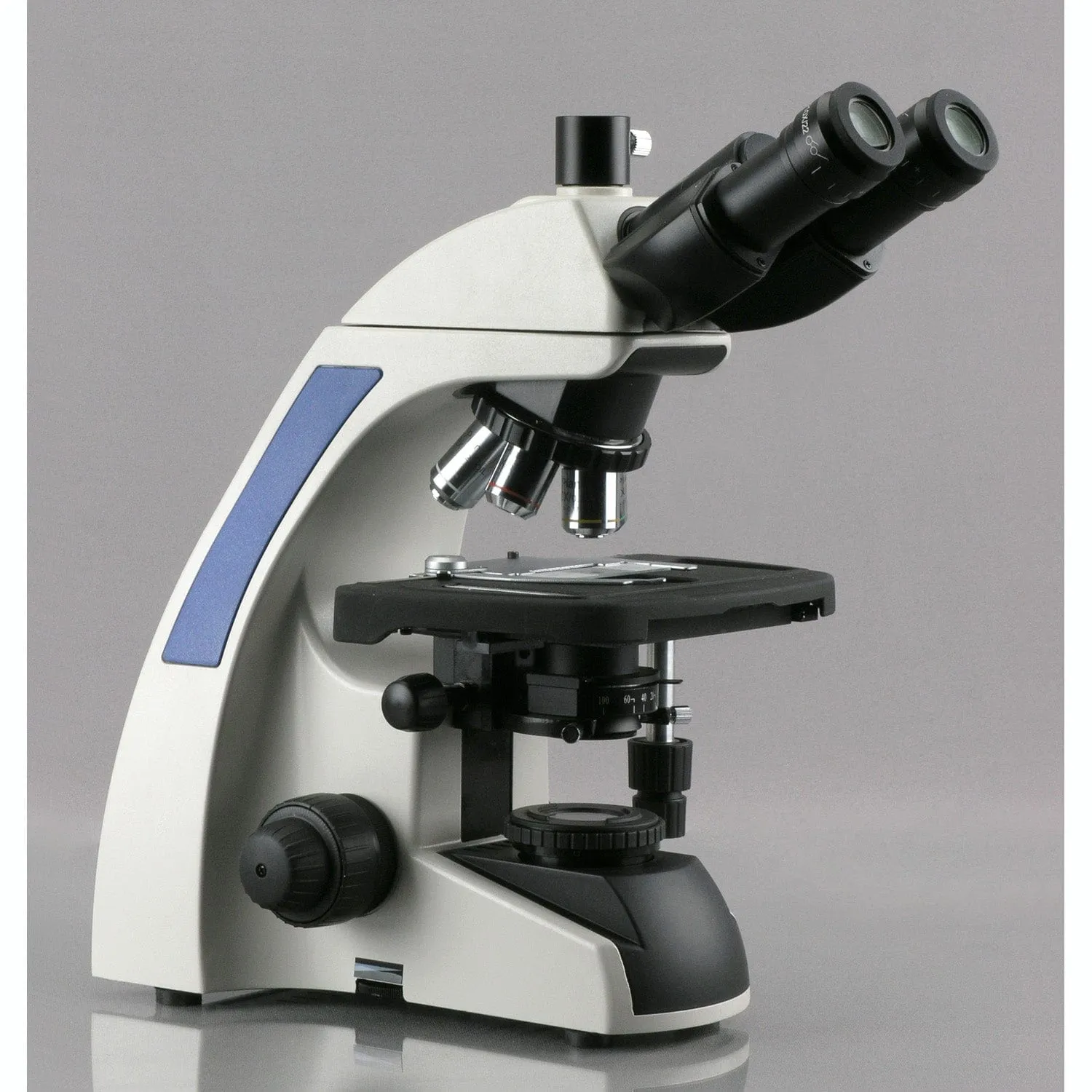 AmScope T720 Series Laboratory Plan Infinity Kohler Trinocular Compound Microscope 40X-1000X Magnification with 1080 HDMI Camera