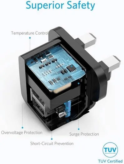 Anker PowerPort Mini Dual Port USB Charger (PowerIQ) - A2620