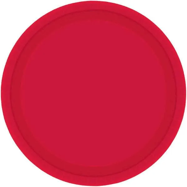 Apple Red 10.5in Round Banquet Paper Plates 20 Ct