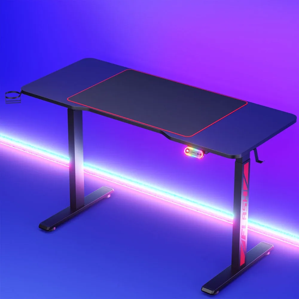 Artiss Electric Standing Desk Gaming Desks Sit Stand Table RGB Light Home Office