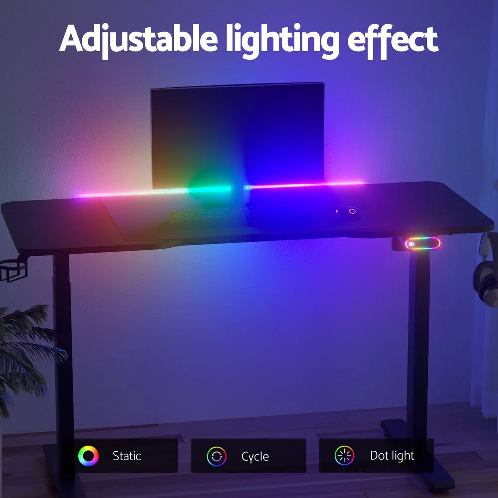 Artiss Electric Standing Desk Gaming Desks Sit Stand Table RGB Light Home Office