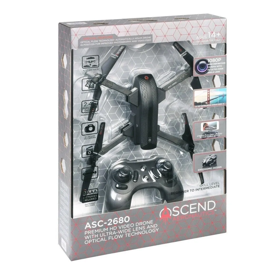 Ascend Aeronautics ASC-2680 Drone with 1080P HD Camera and Optical Flow