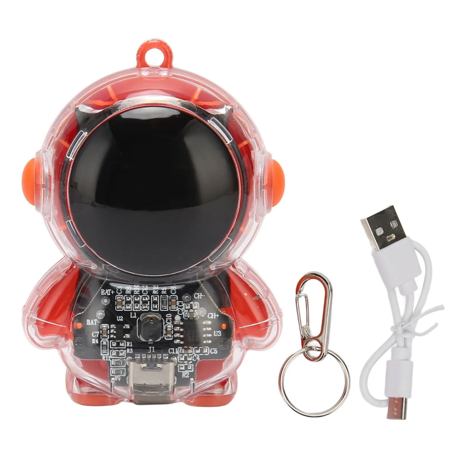 Astronaut Mini Portable Charger Key Chain Type C 1500mAh Power Bank - Fast Charging USB Charger