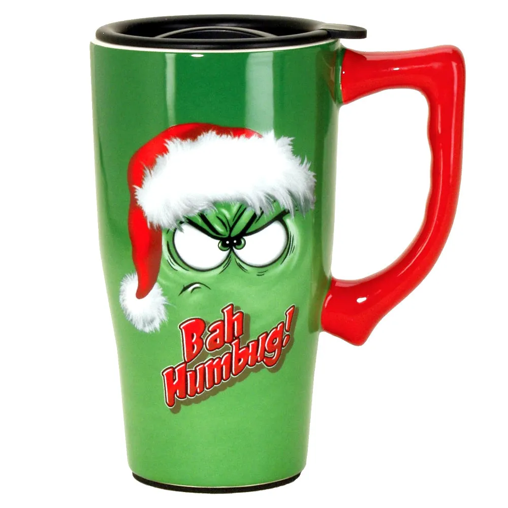 Bah Humbug Grinch 18oz Ceramic Travel Mug