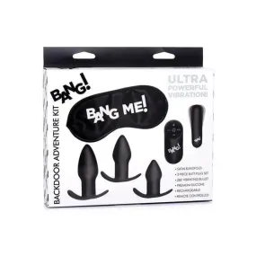 BANG! 28X Backdoor Adventure Remote Control 3 Piece Butt Plug Vibe Kit