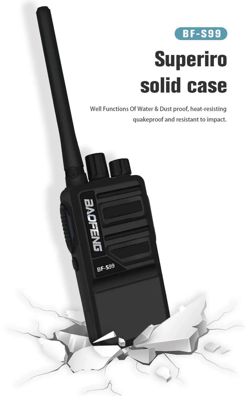 Baofeng BF-S99 Walkie Talkie 8W 4800mAh Li-on Battery Powerful  Long Range Portable Two Way Ham Radio Update BF-888S Intercom