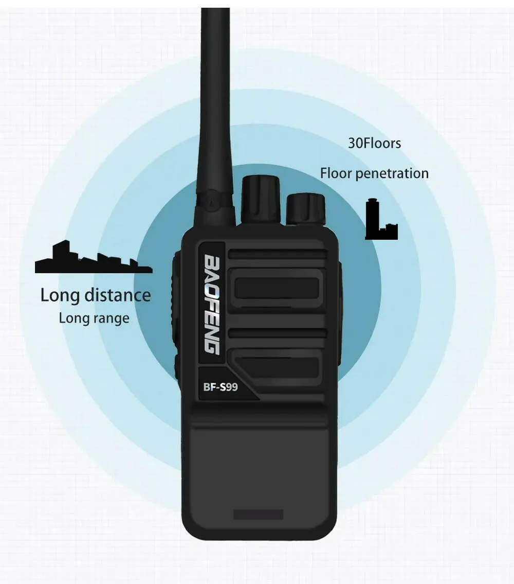 Baofeng BF-S99 Walkie Talkie 8W 4800mAh Li-on Battery Powerful  Long Range Portable Two Way Ham Radio Update BF-888S Intercom