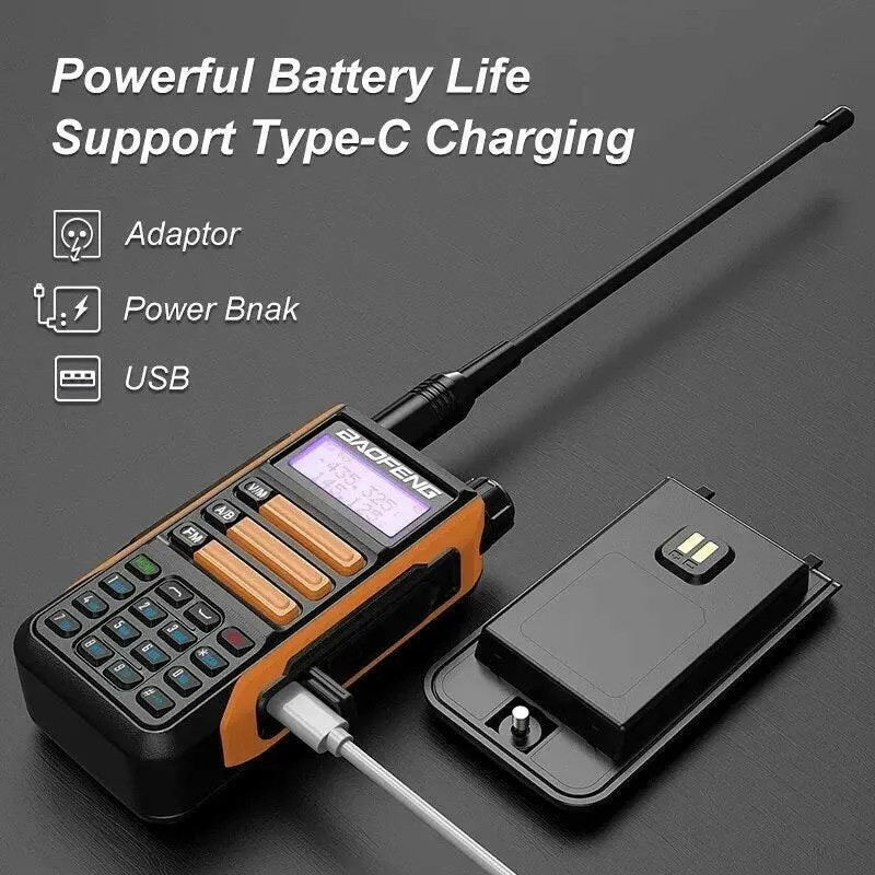 BaoFeng UV-16 MAX 10W High Power Walkie Talkie waterproof Support Type-C Charger 16KM Long Range Radio Upgrade UV-5R PRO UV-10R