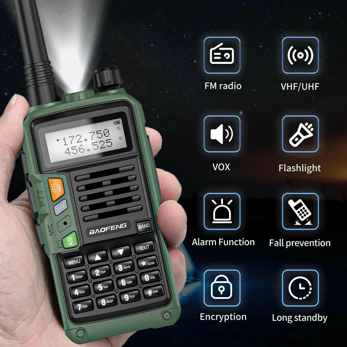 BAOFENG UV S9 Plus Powerful Handheld Transceiver with UHF VHF Dual Band 16 KM Long Range Walkie Talkie Ham UV 5R Two Way Radio