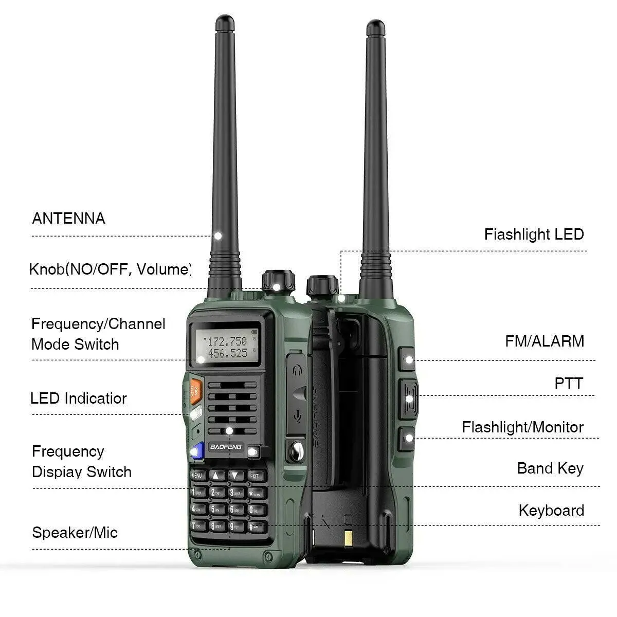 BAOFENG UV S9 Plus Powerful Handheld Transceiver with UHF VHF Dual Band 16 KM Long Range Walkie Talkie Ham UV 5R Two Way Radio