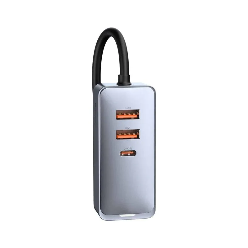 Baseus Multi-Port Fast Charging Car Charger - 120W / USB / Type-C / Grey