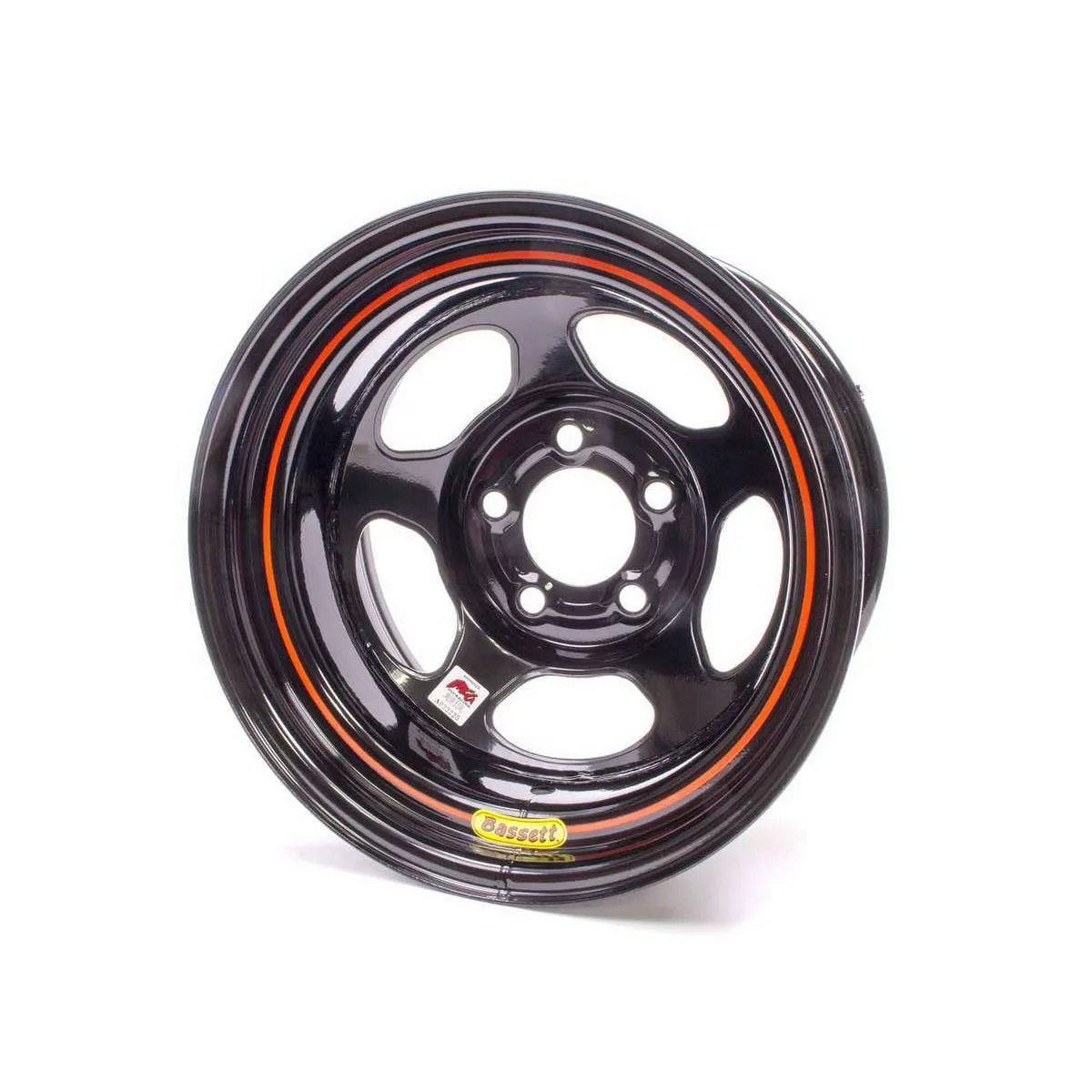 Bassett IMCA Inertia Wheel - 15" x 8" - 5 x 5" - Black - 4" Back Spacing - 19 lbs.