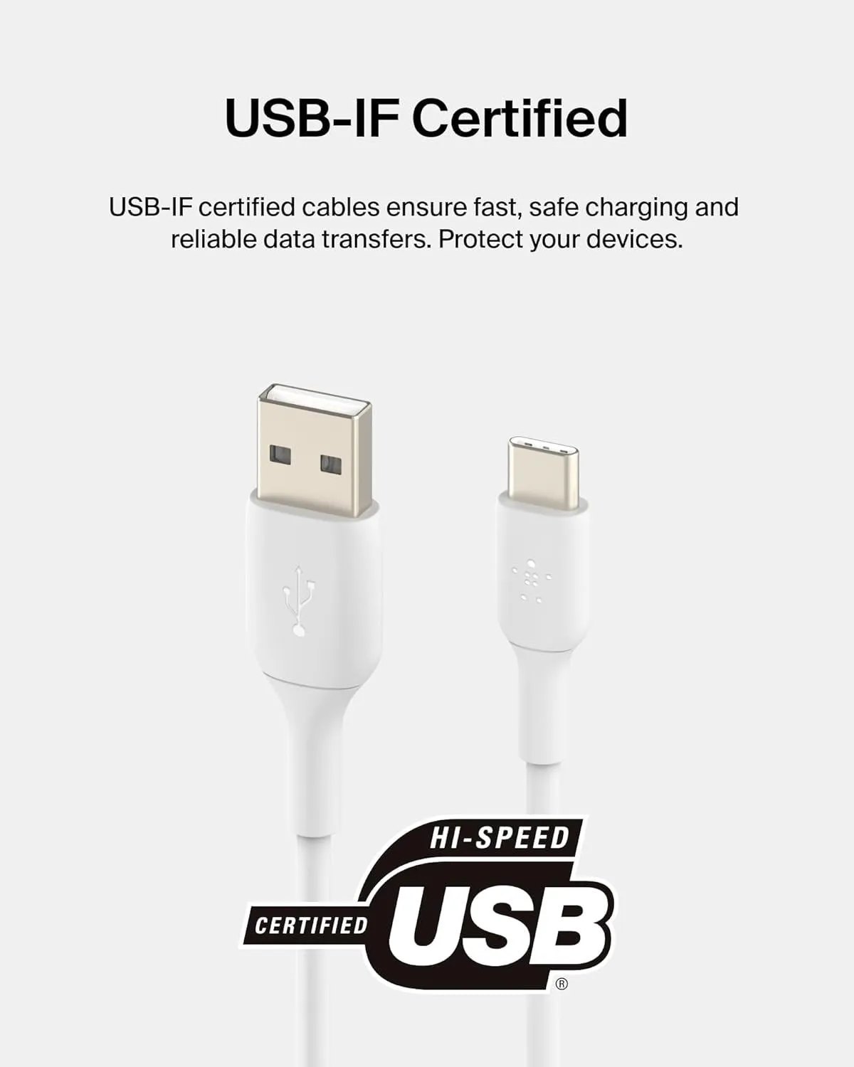 Belkin Boost Charge 1M USB A to USB C Cable White - CAB001bt1MWH