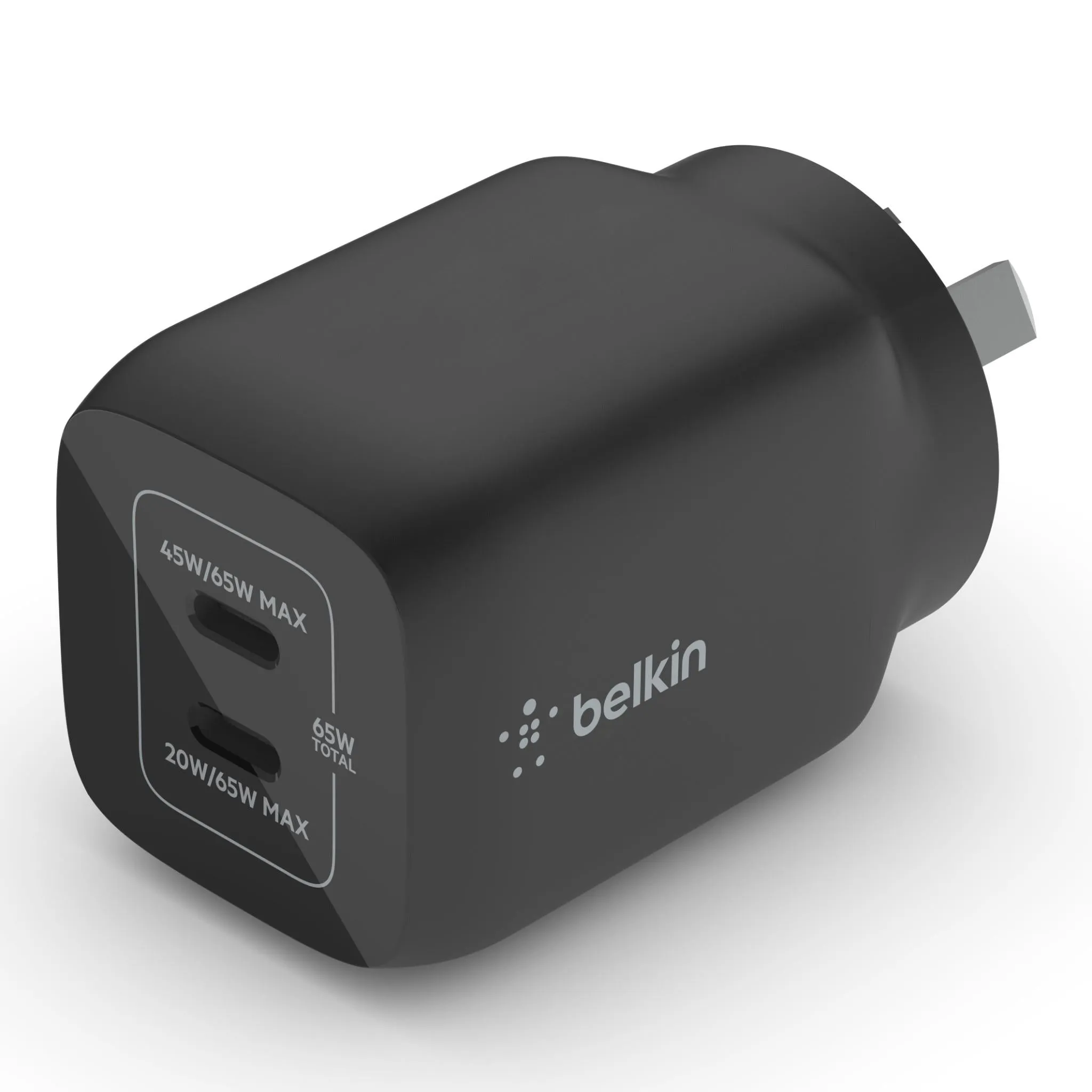 Belkin BoostUp Charge Dual USB-C 65W GaN Wall Charger (Black)