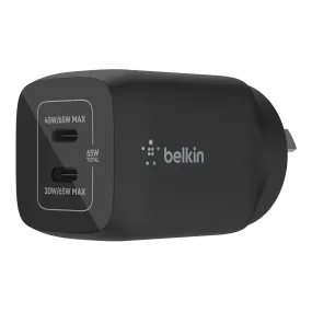 Belkin BoostUp Charge Dual USB-C 65W GaN Wall Charger (Black)