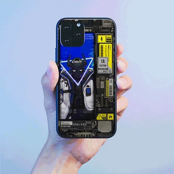 Blue Industrial LED Case for iPhone