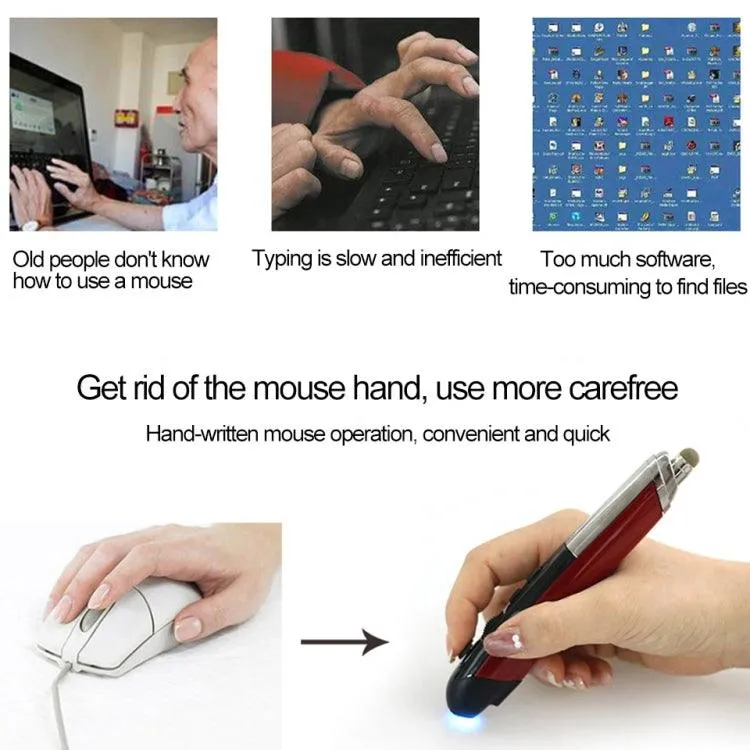 Bluetooth Capacitive Pen Mouse PR-08 - Multifunctional Wireless 4-Key Design