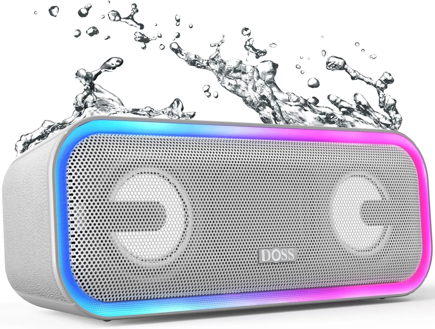 Bluetooth Speaker, Soundbox Pro  Wireless Bluetooth Speaker with 24W Impressive Sound, Booming Bass, IPX6 Waterproof, 15Hrs Playtime, Wireless Stereo Pairing, Mixed Colors Lights, 66 FT- Grey