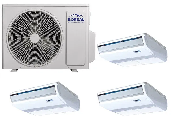 Boreal 30,000 BTU 21 SEER2 Dual Zone Universal Floor/Ceiling Mini Split System (12k, 12k, 9k ) 208-230V