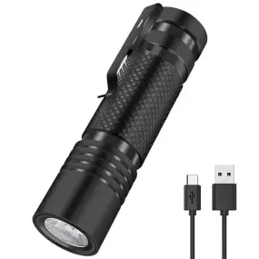 BORUiT Mini LED Flashlight Weight High Power Portable Type-C Rechargeable IPX4 Waterproof